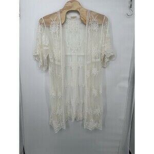 Elegant Cream Lace Swim Coverup